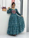 PC N02 Bandhani Printed Gamathi With Real Mirror Work Gown Wholesale Market In Surat

